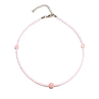 MOON GIRL 10MM Crystal Choker Necklace Beaded Yoga Bib Collier Femme