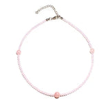 MOON GIRL 10MM Crystal Choker Necklace Beaded Yoga Bib Collier Femme