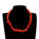MOON GIRL Coral Necklace Vintage Statement Beads Party Wedding Strand