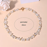 MOON GIRL Crystal Beads Choker Necklace Women Stainless Steel Pendant Jewelry