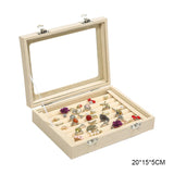 Vintage Velvet Jewelry Box - Glass Cover Display Storage