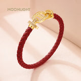 Pig Nose Shape Leather Bracelet for Women