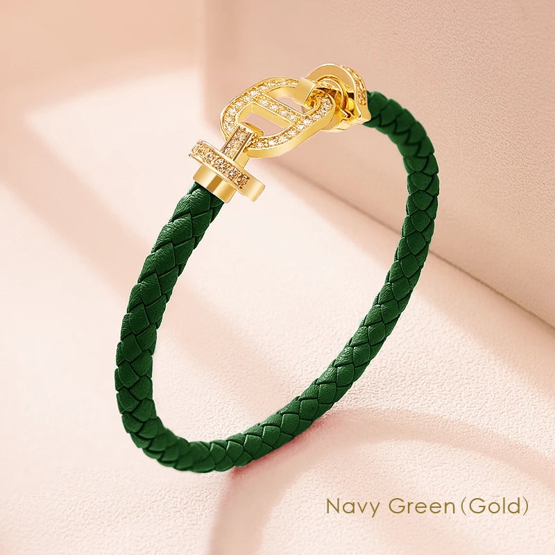 Pig Nose Shape Leather Bracelet for Women