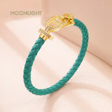 Pig Nose Shape Leather Bracelet for Women