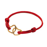Silk Rope Heart Pendant Bracelet Women 14 Colors