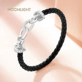 Women's Zircon Ring Leather Bracelet 8 Colors