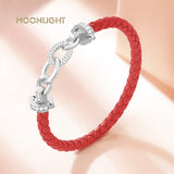 Women's Zircon Ring Leather Bracelet 8 Colors
