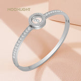 Stainless Steel Cubic Zirconia Cross Bangle