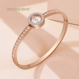 Stainless Steel Cubic Zirconia Cross Bangle