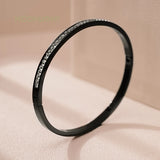 Women's Titanium Steel Bangle Bracelet with Cubic Zirconia
