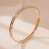Women's Titanium Steel Bangle Bracelet with Cubic Zirconia
