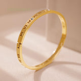 Women's Titanium Steel Bangle Bracelet with Cubic Zirconia