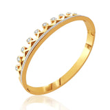 MOONLIGHT Golden Crown Titanium Steel Bangle Cubic Zirconia Bracelet