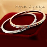 Crystal Bracelet CZ Rose Jewelry Women Bangle Gift