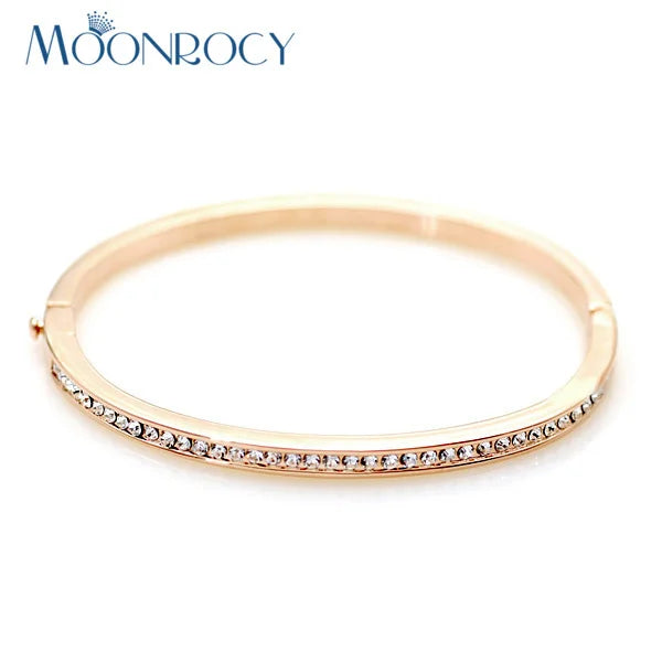 Crystal Bracelet CZ Rose Jewelry Women Bangle Gift