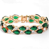 Green Crystal Bracelet Bangle for Women