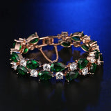 Green Crystal Bracelet Bangle for Women