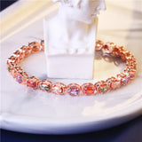 Rose CZ Bracelets Bohemia Zirconia Bangle Gift