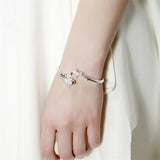 Silver Fish Open Bangle Bracelet for Women Girls Party Jewelry