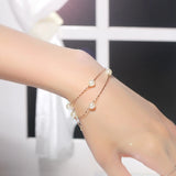 Vintage Rose Pearl Bracelets for Women Girls Gift