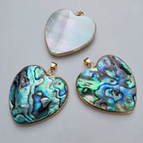 Paua Shell Heart Pendant 5-Pack Jewelry Gift for Women Girls