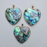 Paua Shell Heart Pendant 5-Pack Jewelry Gift for Women Girls