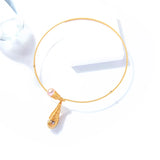 Brass Torque Women's Pearl Necklace