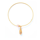 Brass Torque Women's Pearl Necklace