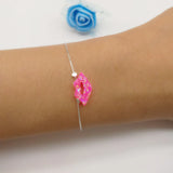 Love Kiss Lip Opal Bracelet with 925 Sterling Silver Chain