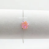 Cute Pig Opal Bracelet with CZ Eye, Light Pink, 11*12mm