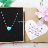 Fire Dream Pink Opal Heart Pendant Necklace