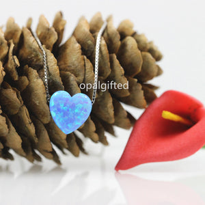 Fire Dream Pink Opal Heart Pendant Necklace