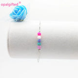 4mm Opal Bead Bracelet 925 Silver