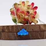 Blue/Clear Opal Necklace 925 Silver Chain