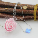 10mm Fire Light Opal Bracelet with 925 Silver Clover