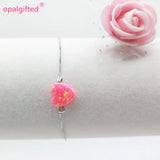 10mm Opal Red Heart Bracelet with 925 Silver