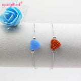 10mm Synthetic Opal Red Heart Bracelet 925 Silver Hiqh Jewelry