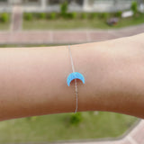 Syn Opal Moon Bracelet 925 Silver O Chain Jewelry