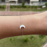 Syn Opal Moon Bracelet 925 Silver O Chain Jewelry