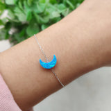 Opal Moon Bracelet 925 Silver O Chain Jewelry