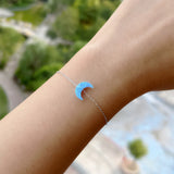 Syn Opal Moon Bracelet 925 Silver O Chain Jewelry
