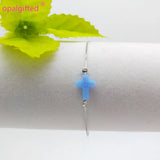 9*12mm Synthetic Opal Cross Bracelet with 925 Silver Jewelry