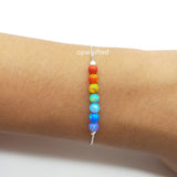 Opal Rainbow 4mm Bead Bracelet - 925 Sterling Silver