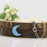 Moon Shape Synthetic Opal Choker Necklace