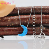 Moon Shape Synthetic Opal Choker Necklace