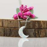 Moon Shape Synthetic Opal Choker Necklace
