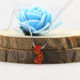 Synthetic Opal Jersey Necklace 925 Sterling Silver