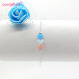 6mm Synthetic Opal Heart Bracelet 925 Sterling Silver Jewelry