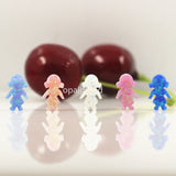 Opal Pendant Fire Blue & Snow White Boy & Girl Shape for Necklace