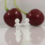 Opal Pendant Fire Blue & Snow White Boy & Girl Shape for Necklace